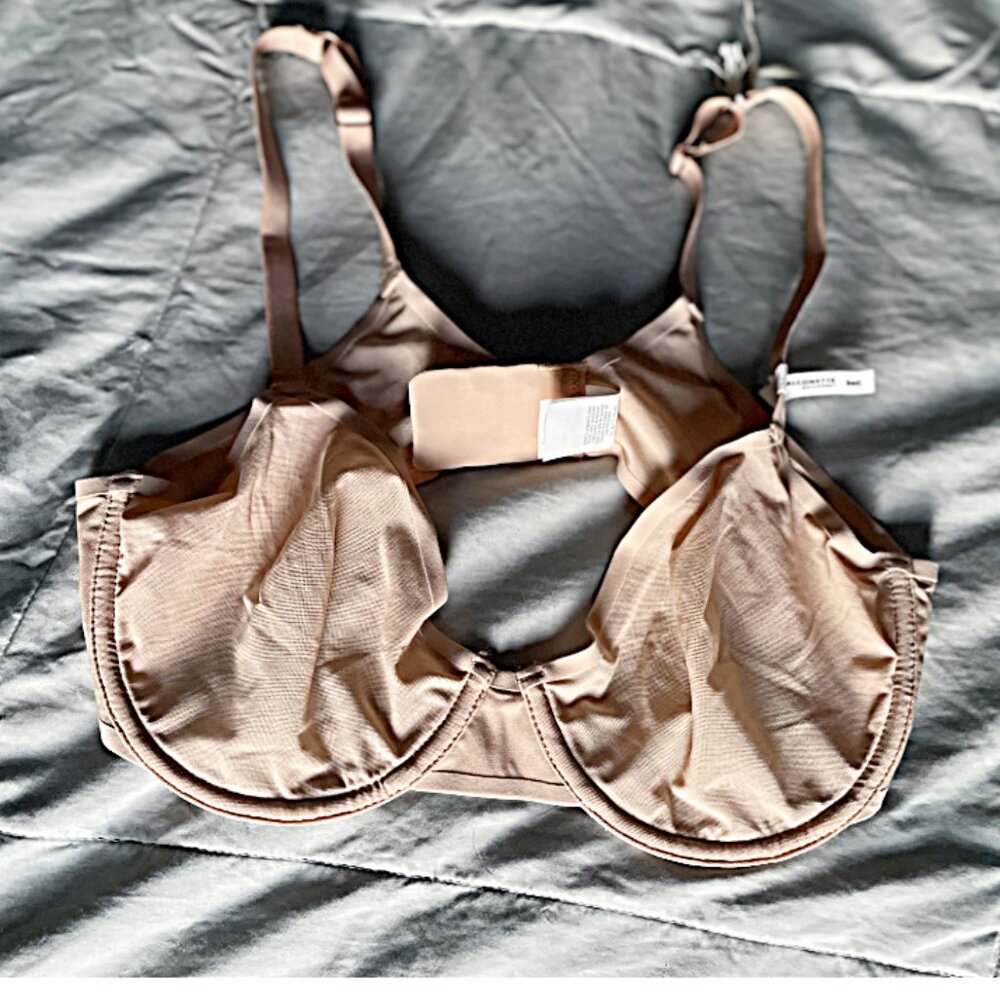 Aerie Smoothez Unlined Bra Size 36C NWT Nude Mesh